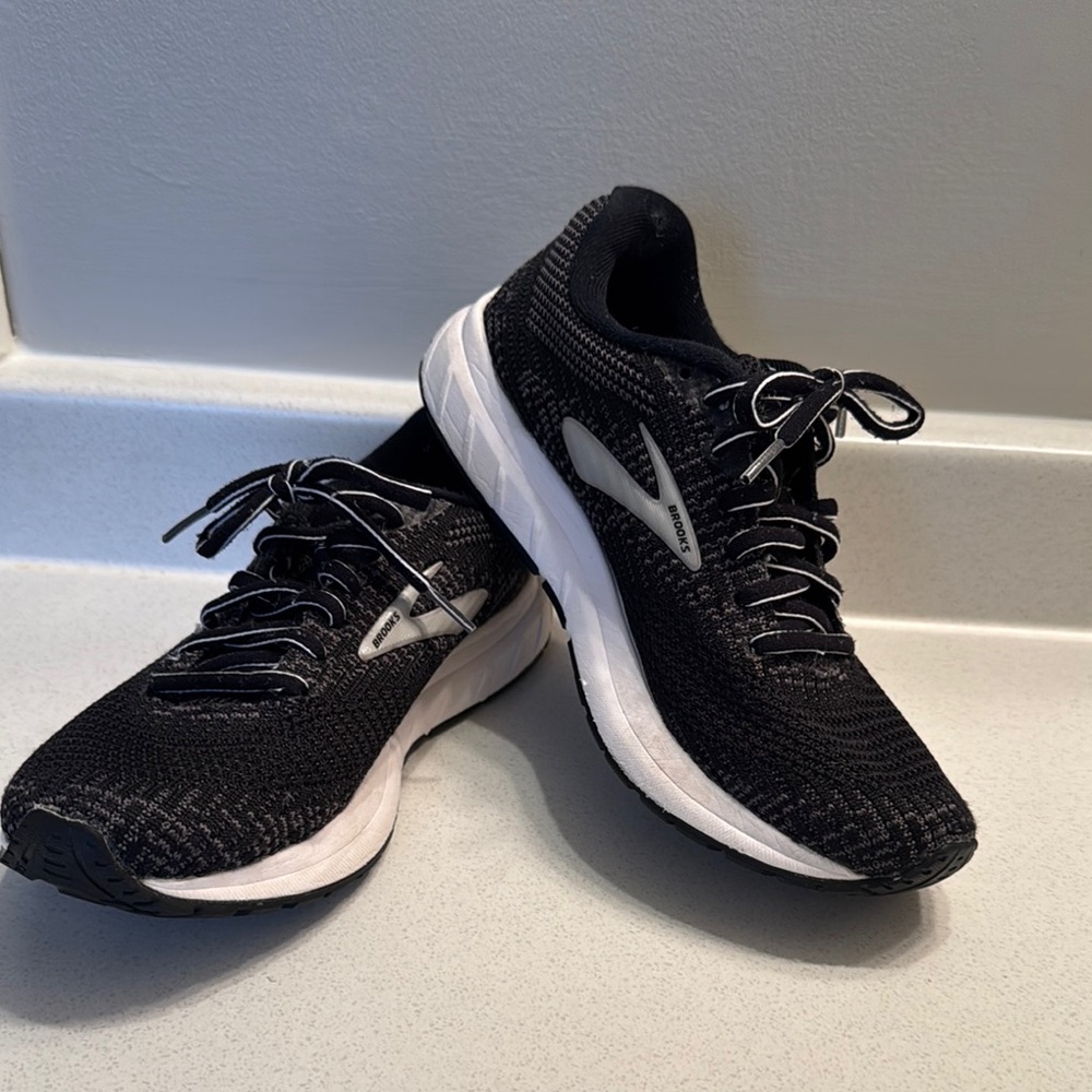 Brooks Black and White Athletic Shoes